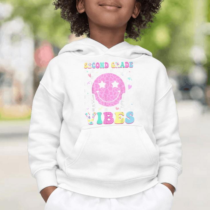 Second Grade Vibes Groovy Back To School 2nd Grade Girls Kid Graphic Toddler Hoodie