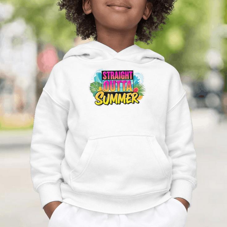 Straight Outta Summer Back To School First Day Fall Autumn Graphic Toddler Hoodie