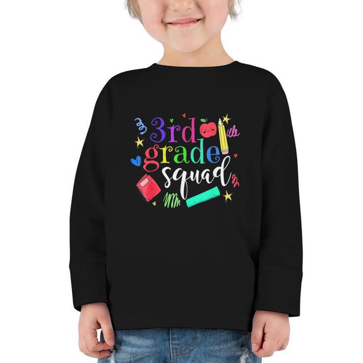 3rd Grade Squad Back To School Team Third Grade Graphic Toddler Long Sleeve Tee