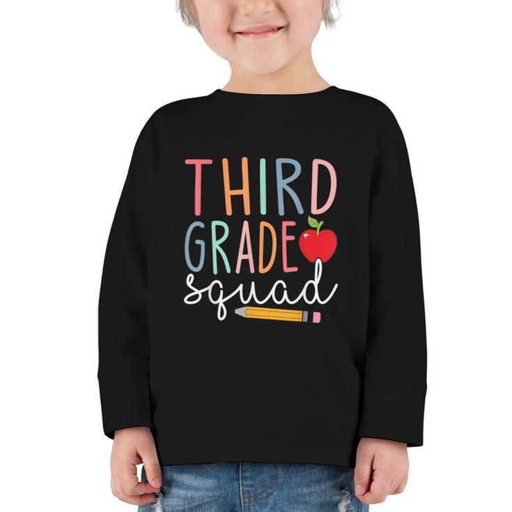 3rd Grade Squad Tshirt Third Grade Back To School Graphic Toddler Long Sleeve Tee