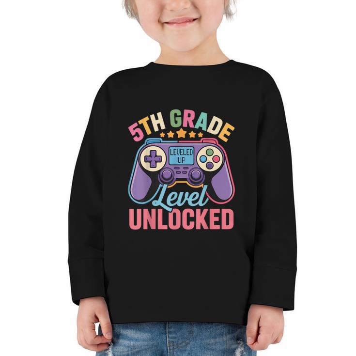 5th Grade Level Unlocked Shirt – Gamer Back To School Graphic Toddler Long Sleeve Tee