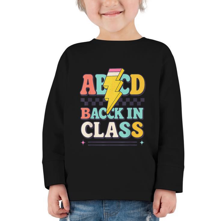 Back To School ABCD Back In Class Graphic Toddler Long Sleeve Tee