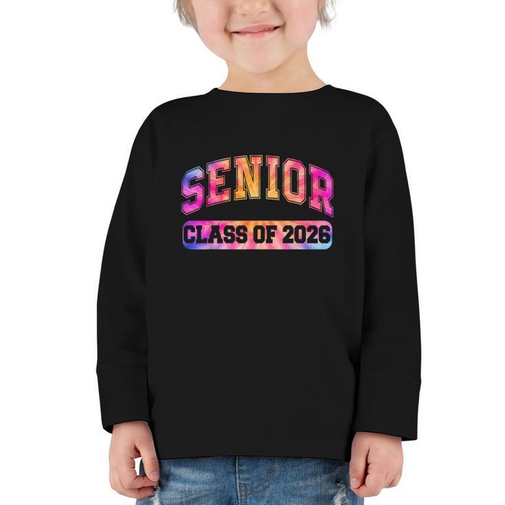 Back To School Colorful Senior Class Of 2026 Graduation Graphic Toddler Long Sleeve Tee