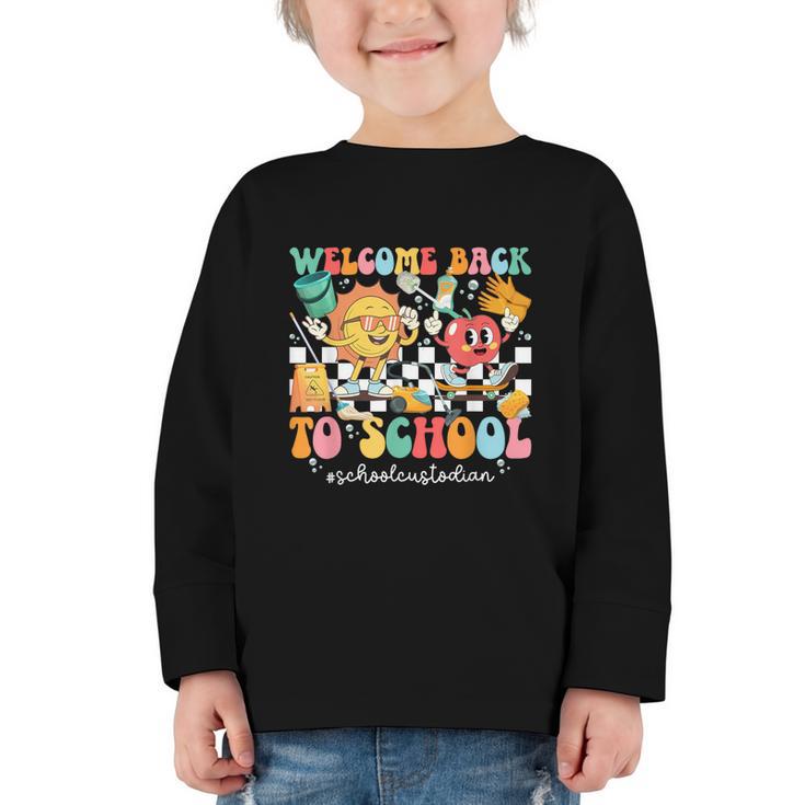 Back To School Custodian First Day Of School Custodian Graphic Toddler Long Sleeve Tee