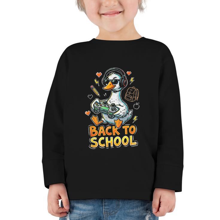 Back To School Gaming Kindergarten First Grade Goose Boys Graphic Toddler Long Sleeve Tee