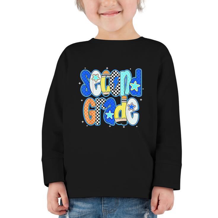 Back To School Hello Second Grade Team 2nd Grade Boy Girl Graphic Toddler Long Sleeve Tee