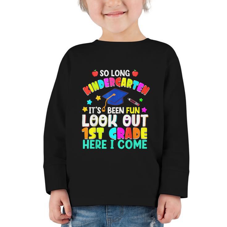 Back To School Look Out 1st Grade Here I Come For Kids Graphic Toddler Long Sleeve Tee