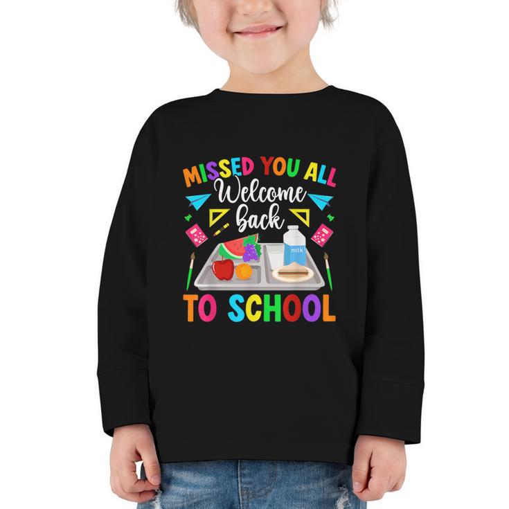 Back To School Lunch Lady First Day Of School Lunch Lady Graphic Toddler Long Sleeve Tee