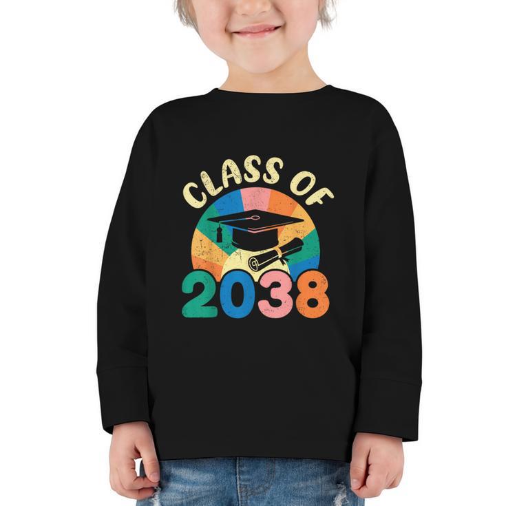 Back To School Pre-K Kindergarten Graduation Class Of 2038 Graphic Toddler Long Sleeve Tee