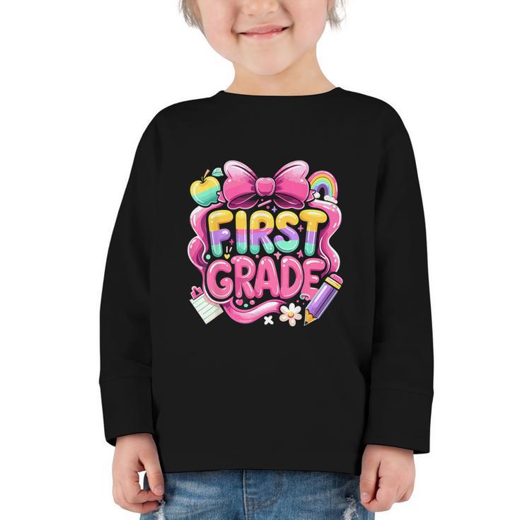 Back To School Team 1st Grade First Grade Graphic Toddler Long Sleeve Tee