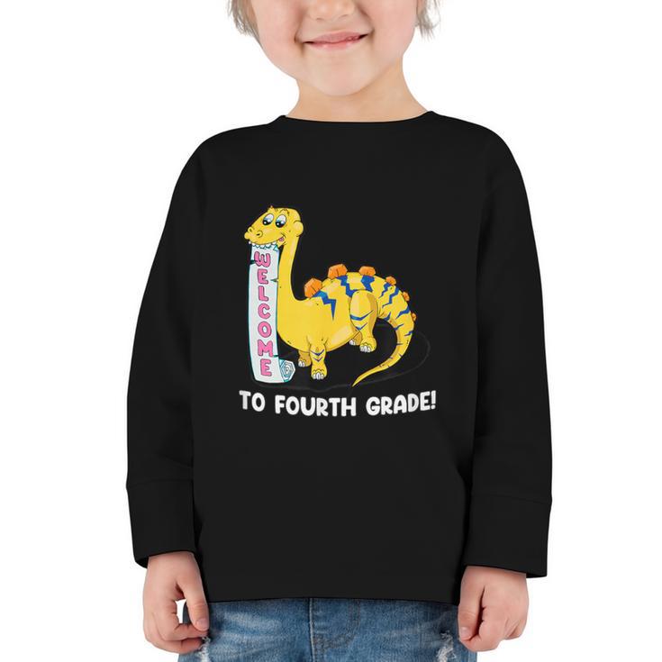 Back To School Welcome To Fourth Grade Graphic Toddler Long Sleeve Tee