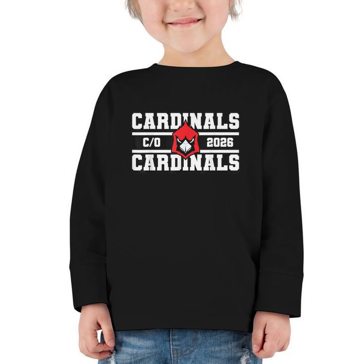 Cardinals Class Of 2026 Back To School Spirit RB Graphic Toddler Long Sleeve Tee