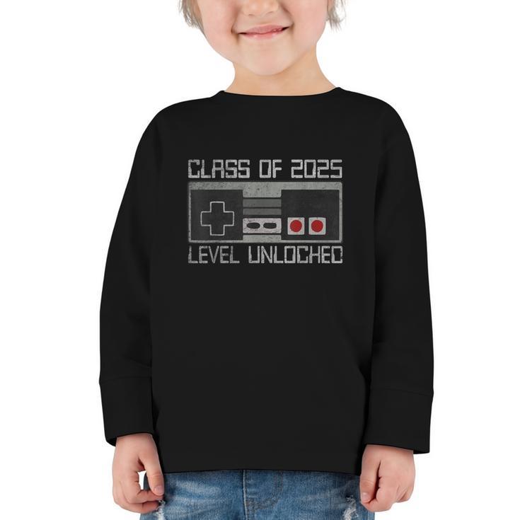 Class Of 2025 Level Unlocked Back To School Gamer Tee Graphic Toddler Long Sleeve Tee
