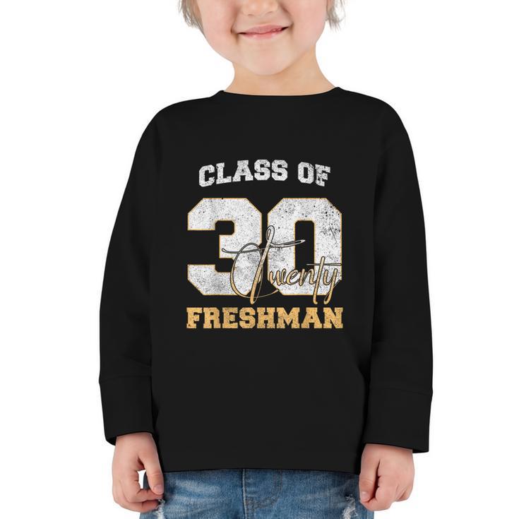 Class Of 2030 Freshman High School Back To School 9th Grade Graphic Toddler Long Sleeve Tee