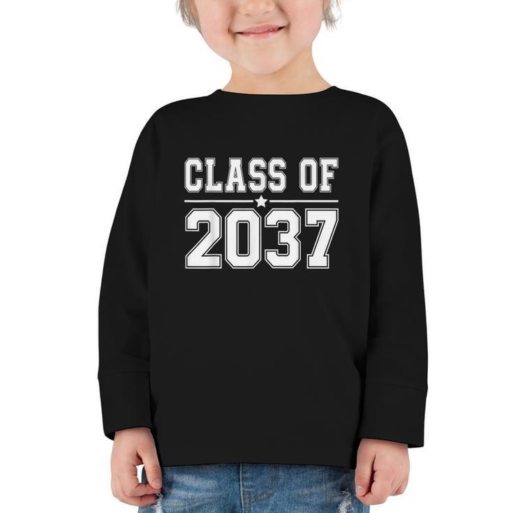 Class Of 2037 Grow With Me Back To School Kindergarten 2037 Graphic Toddler Long Sleeve Tee