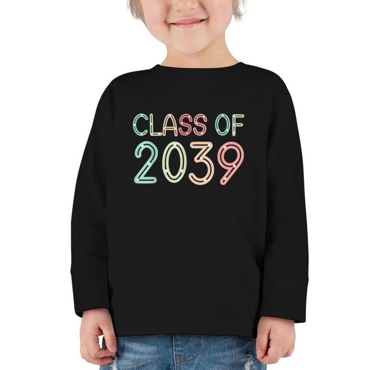 Class Of 2039 Grow With Me Kindergarten Back To School Graphic Toddler Long Sleeve Tee