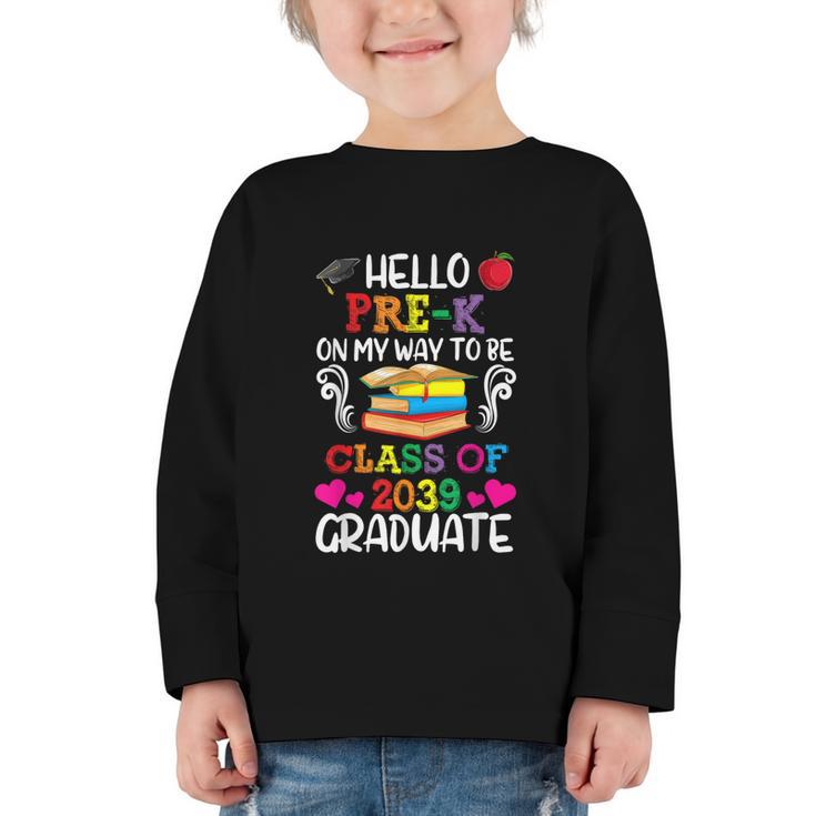 Class Of 2039 For Kids Back To School Pre-K Graphic Toddler Long Sleeve Tee
