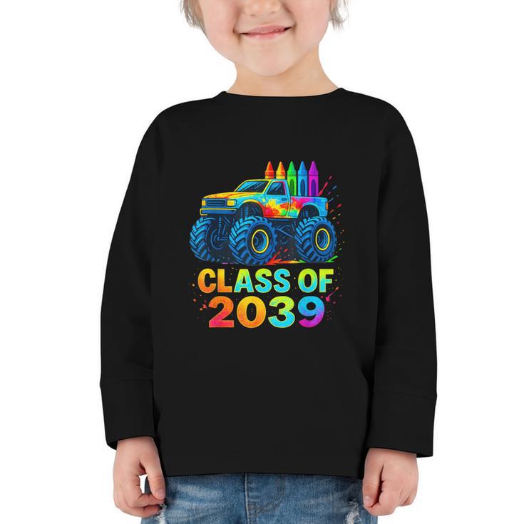 Class Of 2039 Monster Truck Kindergarten Back To School Boys Graphic Toddler Long Sleeve Tee