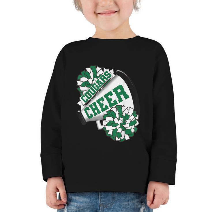 Cougars Cheer Back To School Cheerleading Spirit G Graphic Toddler Long Sleeve Tee