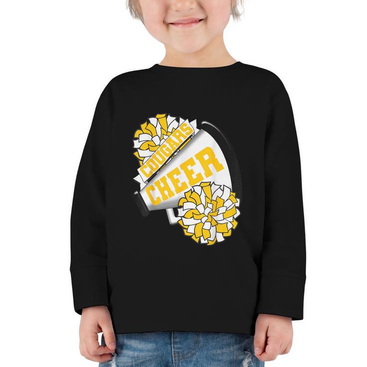Cougars Cheer Back To School Cheerleading Spirit GY Graphic Toddler Long Sleeve Tee