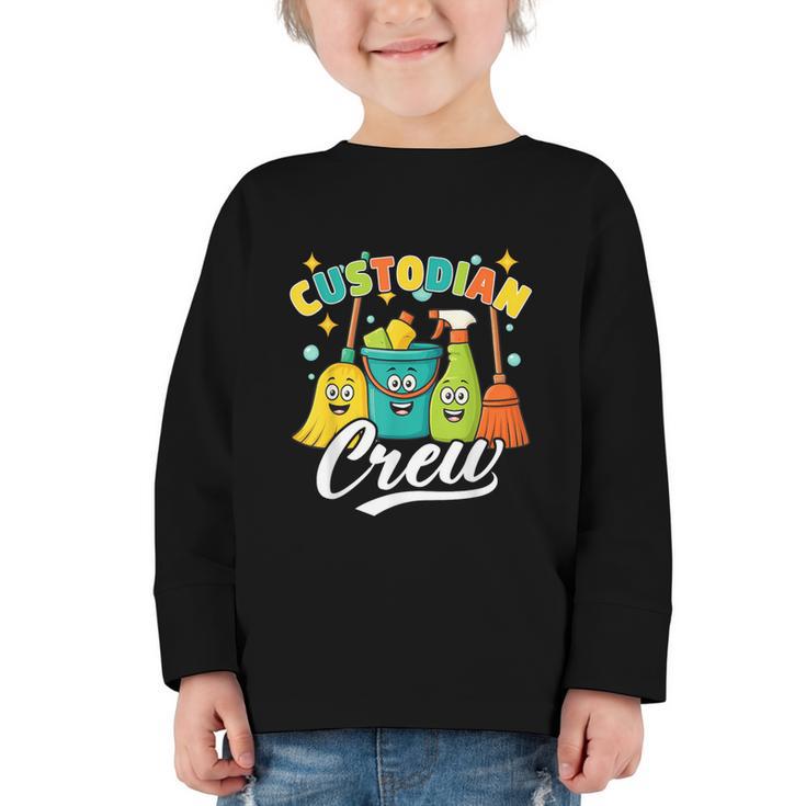 Custodial Crew Back To School Custodial Staff Graphic Toddler Long Sleeve Tee