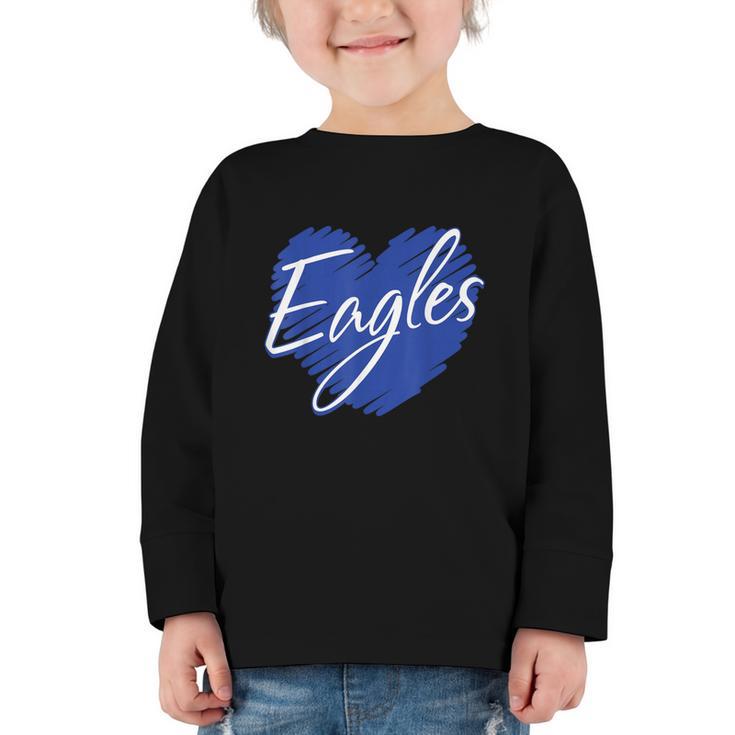 Eagles Heart Back To School Spirit B Graphic Toddler Long Sleeve Tee