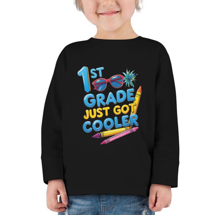 First Day Of First Grade Shirt Boys Girls Back To School Graphic Toddler Long Sleeve Tee