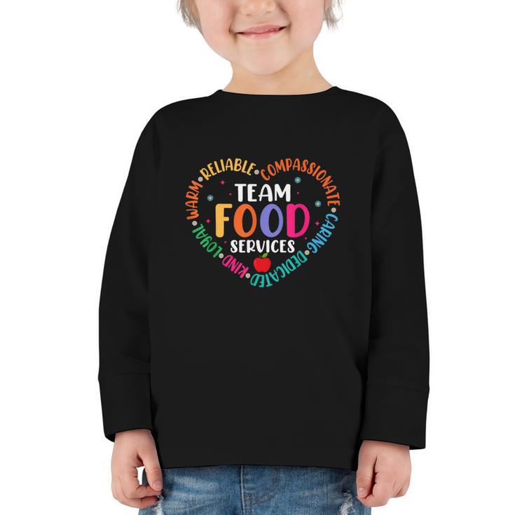 Food Services Cafeteria Crew Lunch Lady Team Back To School Graphic Toddler Long Sleeve Tee