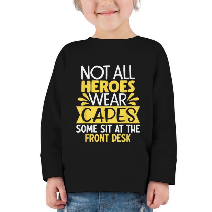 Front Office Desk Administrator Back To School Reception Graphic Toddler Long Sleeve Tee