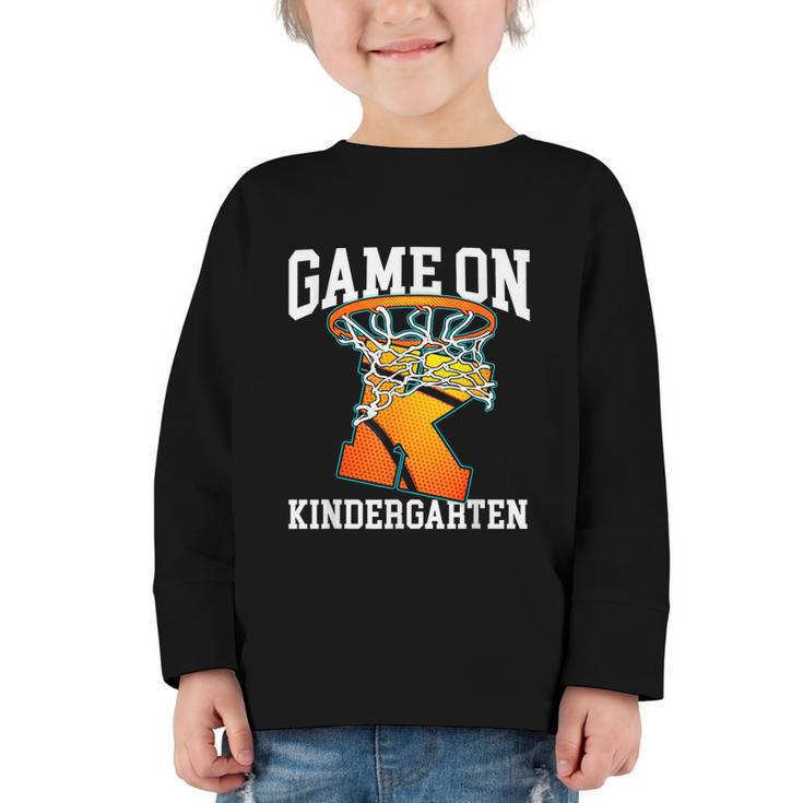 Game On Kindergarten Basketball Back To School Student Boys Graphic Toddler Long Sleeve Tee