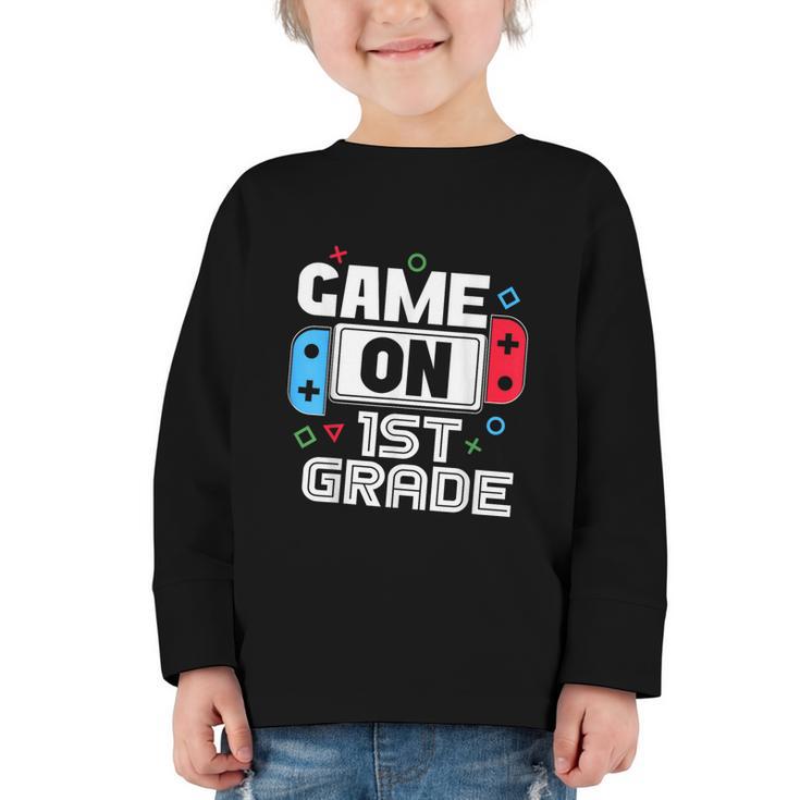 Gamer Back To School Game 1st Grade Kids Boys Graphic Toddler Long Sleeve Tee