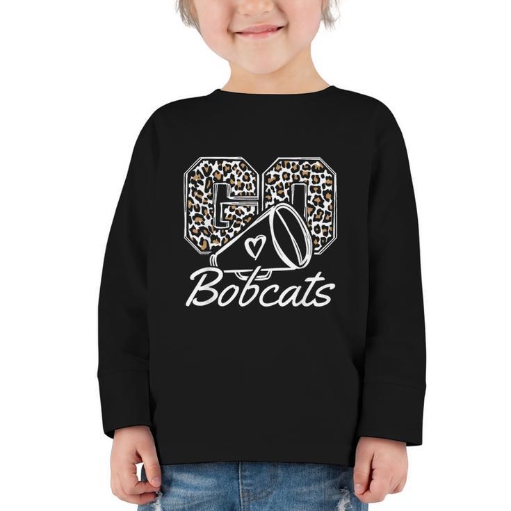 Go Cheer Bobcats High School Spirit Fan Team Back To School Graphic Toddler Long Sleeve Tee