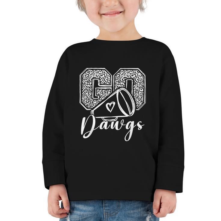 Go Cheer Bulldogs High School Spirit Fan Team Back To School Graphic Toddler Long Sleeve Tee