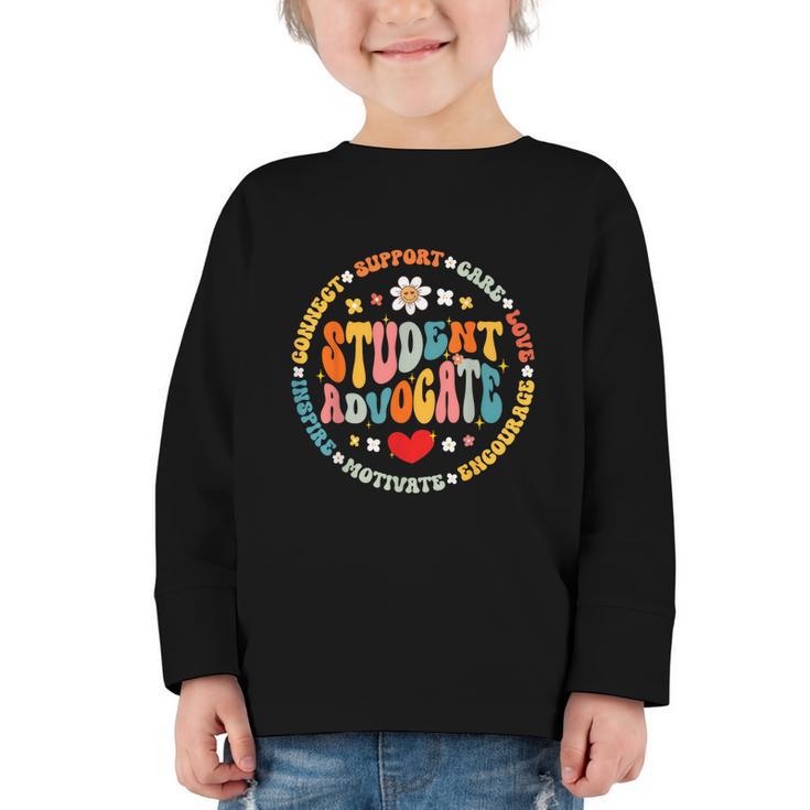 Groovy Student Advocate Appreciation Back To School Graphic Toddler Long Sleeve Tee