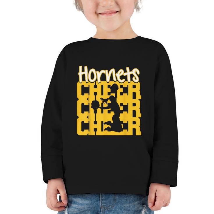 Hornets Cheer Back To School Cheerleading Spirit GY Graphic Toddler Long Sleeve Tee