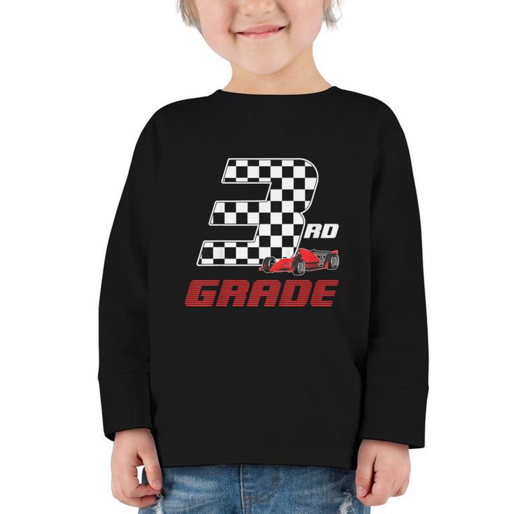 Kids Race Car 3rd Third Grade Boys Cars Lovers Back To School Graphic Toddler Long Sleeve Tee