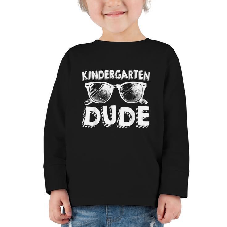 Kindergarten Dude Shirt Back To School Kinder Crew Graphic Toddler Long Sleeve Tee