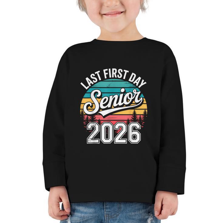 My Last First Day Senior 2026 Vintage Back To School Graphic Toddler Long Sleeve Tee