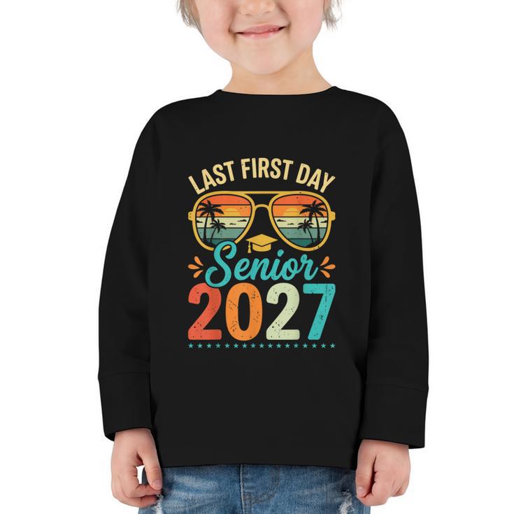 Last First Day Senior 2027 Back To School Students Tee Graphic Toddler Long Sleeve Tee