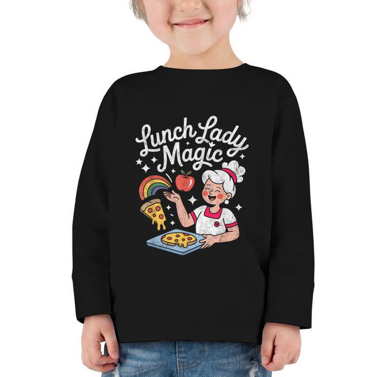 Lunch Lady Magic Cafeteria Worker Back To School Women Girls Graphic Toddler Long Sleeve Tee