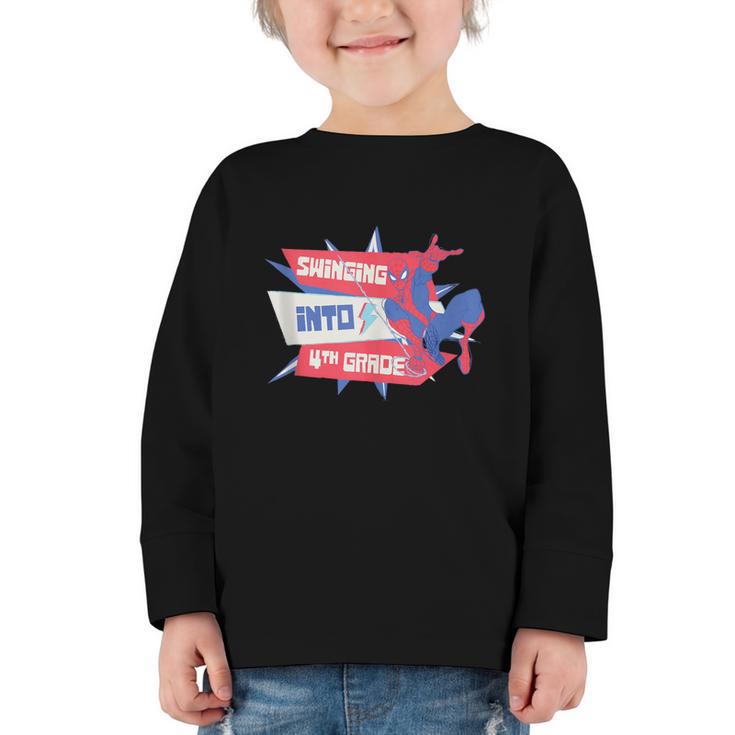 Marvel Spider-Man Swinging Into 4th Grade Back To School Graphic Toddler Long Sleeve Tee