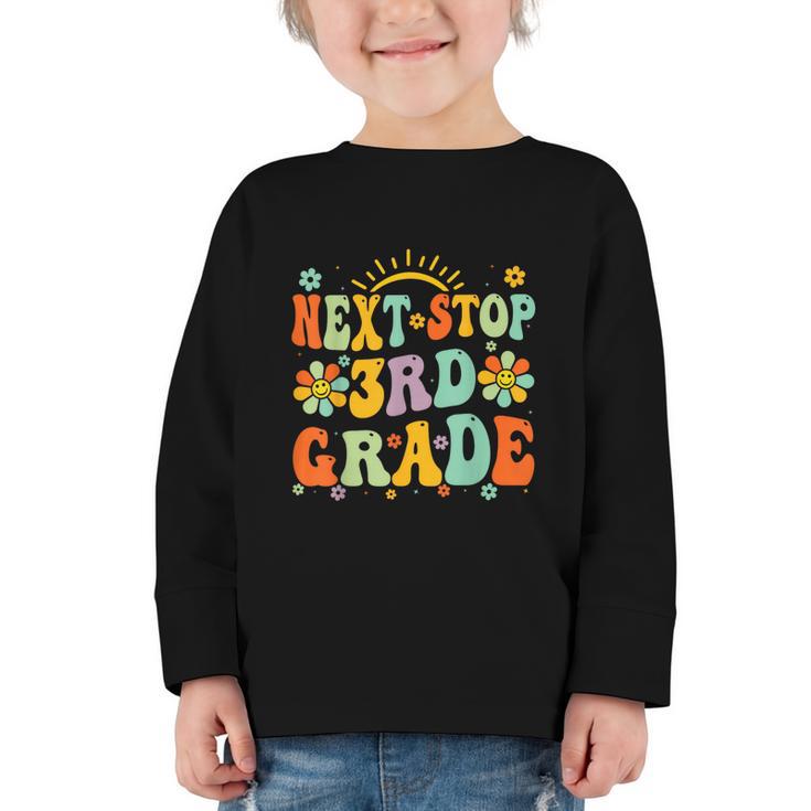 Next Stop 3rd Grade Graduation To Third Grade Back To School Graphic Toddler Long Sleeve Tee