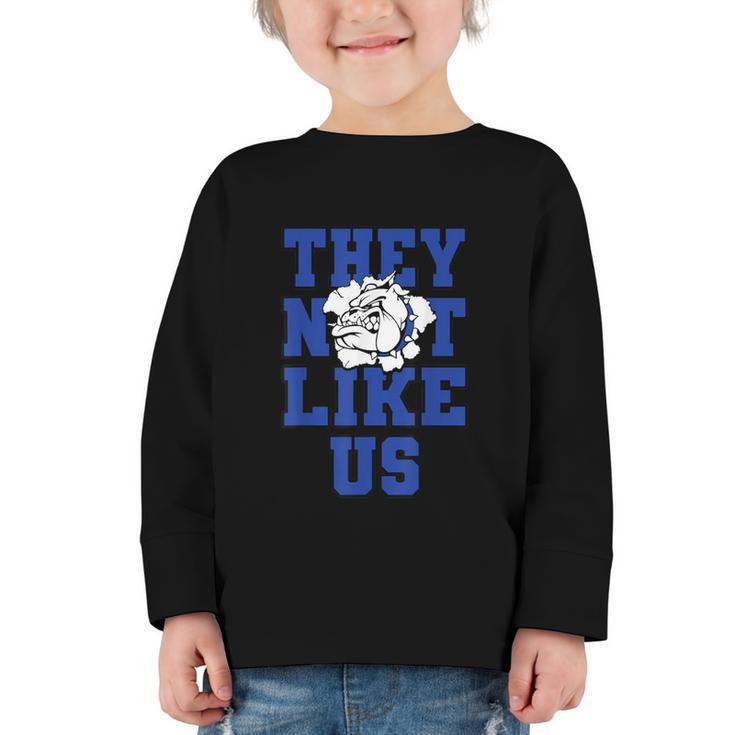 Not Like Bulldog Back To School Spirit B Graphic Toddler Long Sleeve Tee