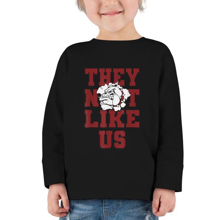 Not Like Bulldog Back To School Spirit M Graphic Toddler Long Sleeve Tee