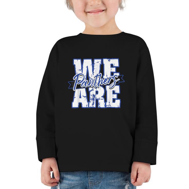 Panthers Back To School Spirit B Graphic Toddler Long Sleeve Tee