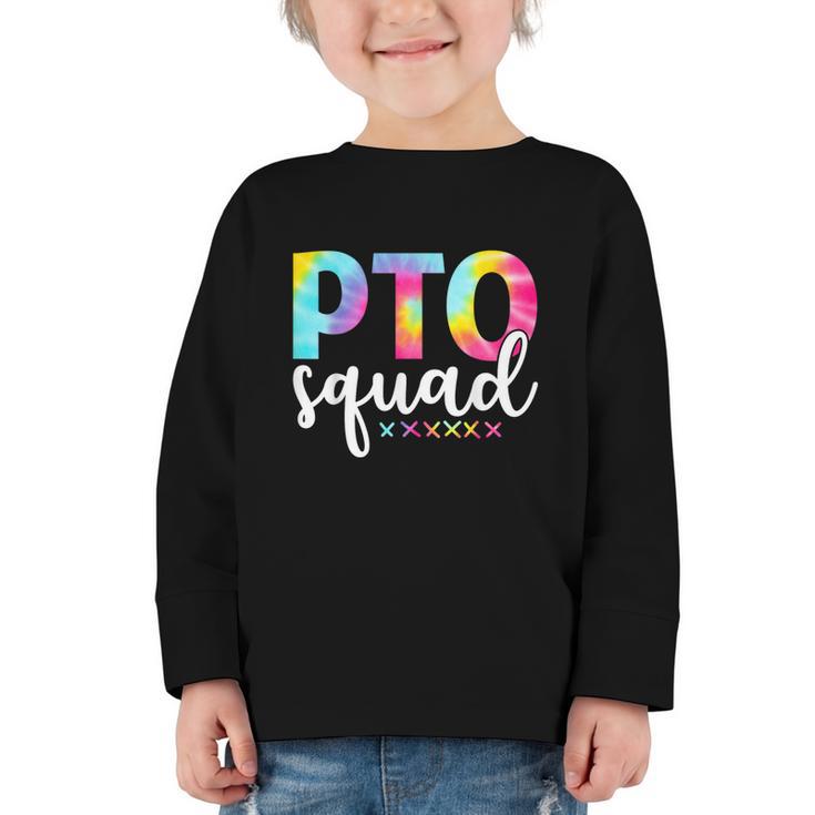 Pto Squad Groovy Back To School Women Appreciation Graphic Toddler Long Sleeve Tee
