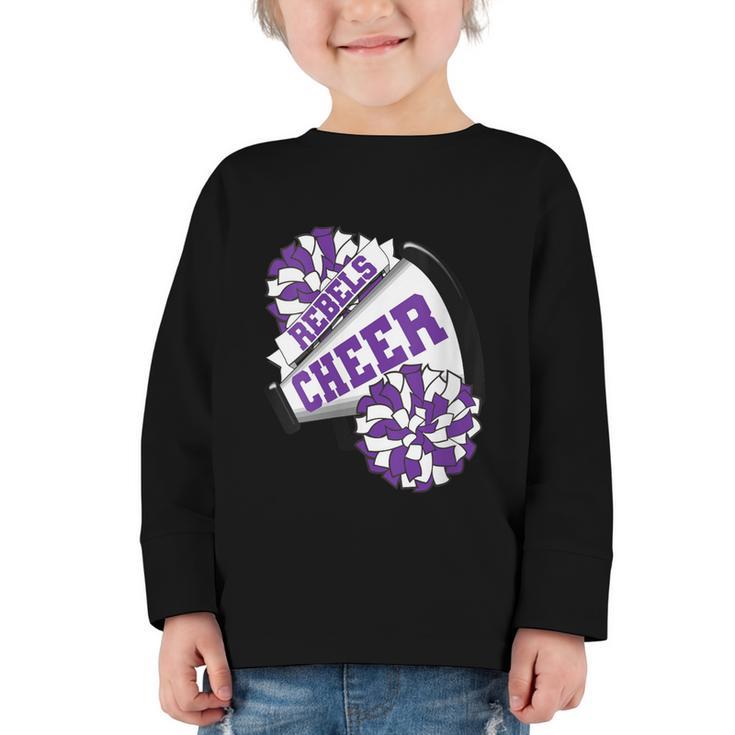 Rebels Cheer Back To School Cheerleading Spirit P Graphic Toddler Long Sleeve Tee