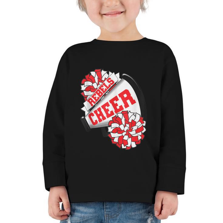 Rebels Cheer Back To School Cheerleading Spirit R Graphic Toddler Long Sleeve Tee