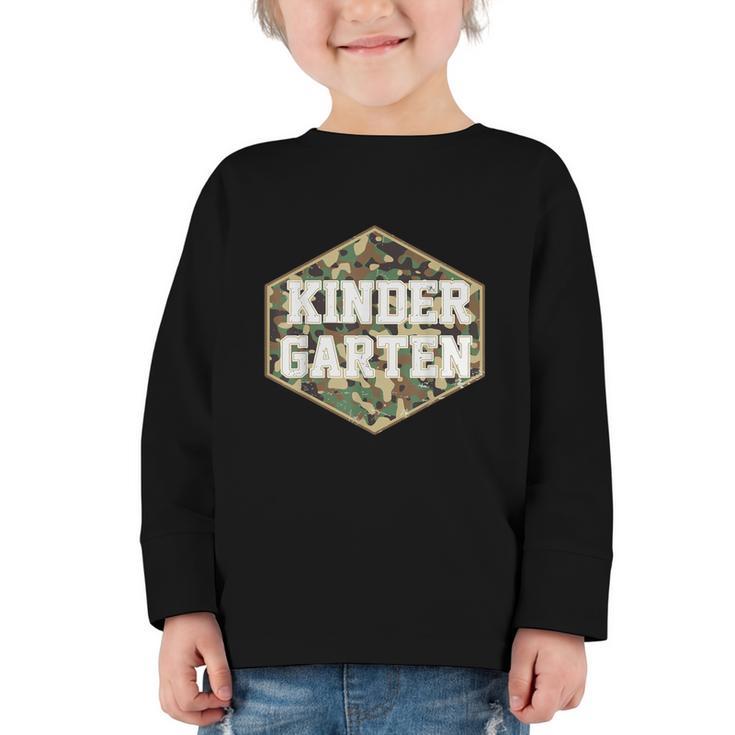 Retro Back To School Boys Old Camo Kindergarten Graphic Toddler Long Sleeve Tee