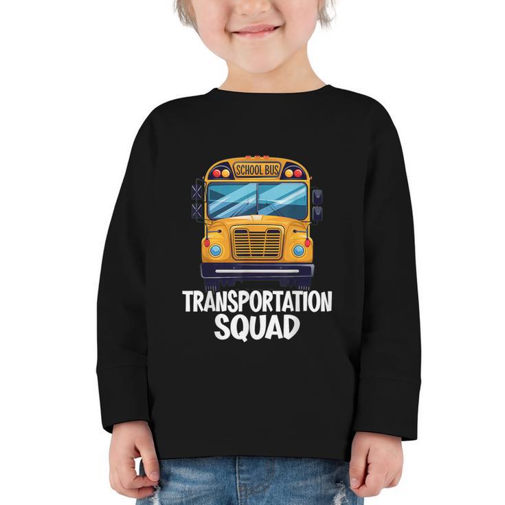 School Bus Driver Back To School Transportation Squad Graphic Toddler Long Sleeve Tee